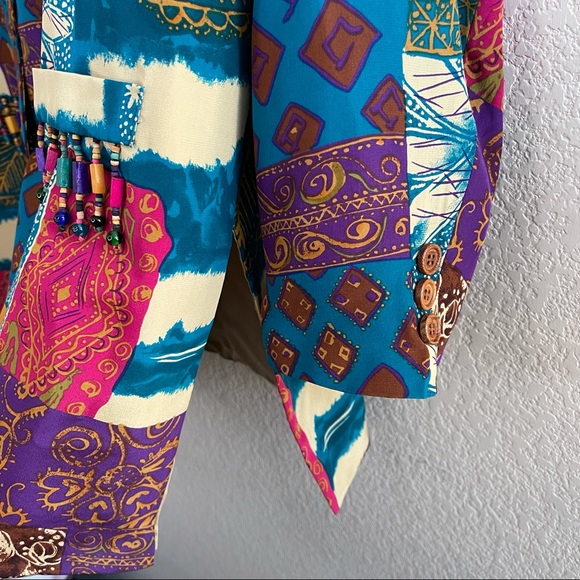 VTG Diane Gilman | 100% Silk Beaded Fringe Blazer - Picture 7 of 12